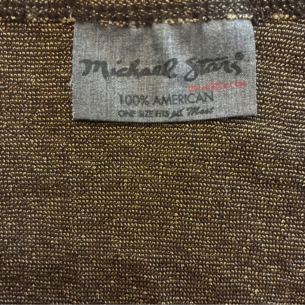 MICHAEL STARS Brown V-Neck 3/4 Sleeve Top, One Size Fits All.